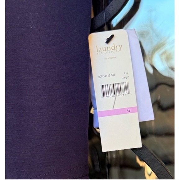 Laundry by Shelli Segal Classic Navy Blue Sleeveless Midi Dress Size 6 - Picture 2 of 4